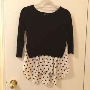 Black top with hearts